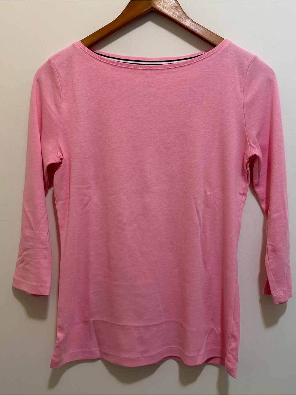 Talbots Pink Boatneck Long Sleeve Top - NWOT